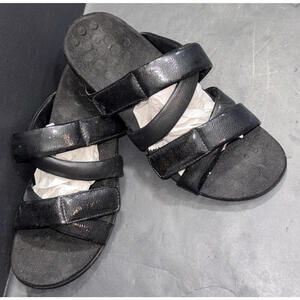 VIONIC HADLIE Orthotic Comfort Black Slip On Sandals Size US 8 M Adjustable